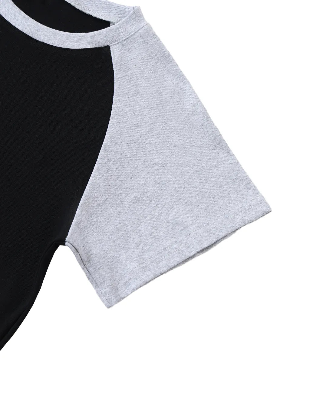 LUXURY TERMINAL - Color-Blocked Raglan Sleeve Crop Top