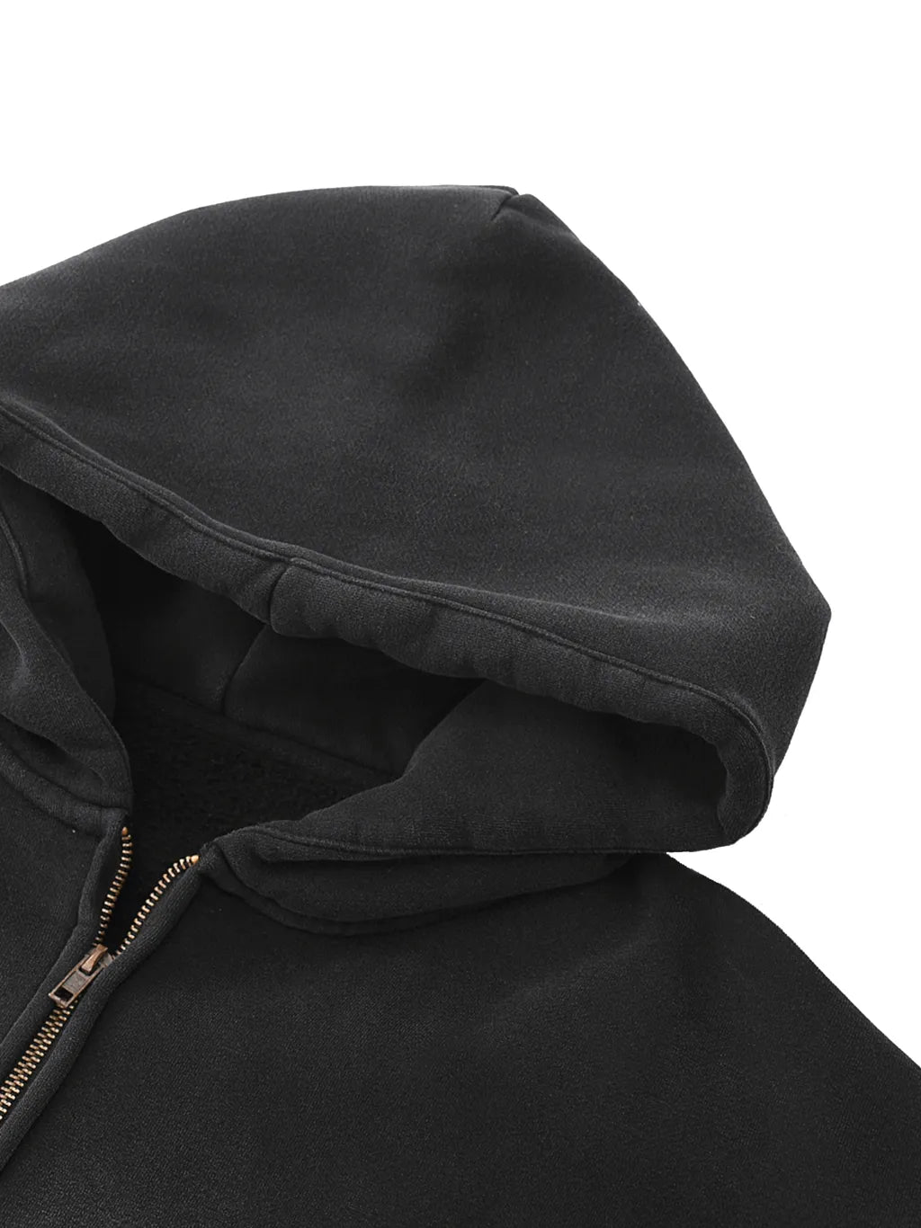 LUXURY TERMINAL - Sunfade Two-way Zipper Boxy Fleece Hoodie