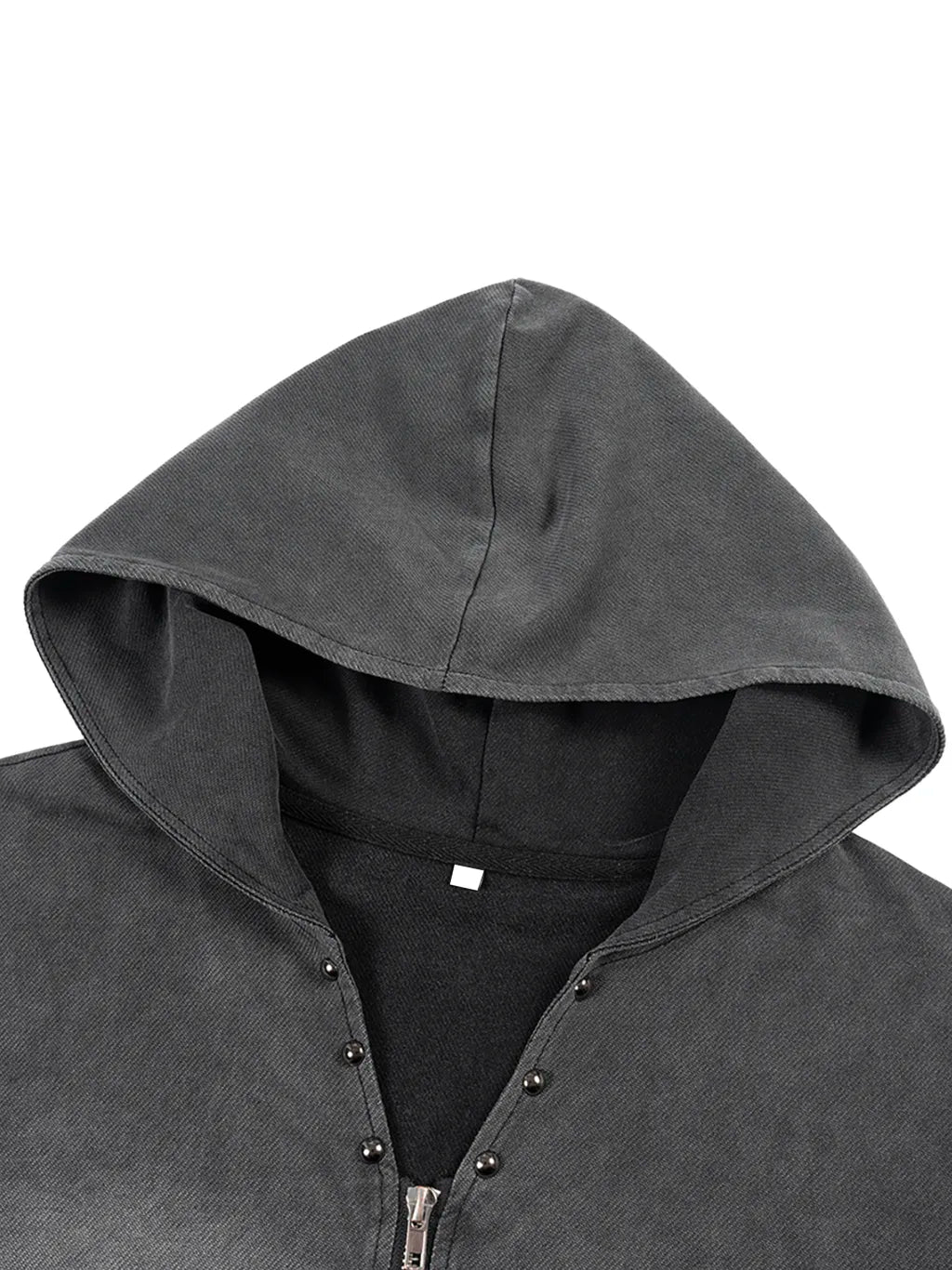 LUXURY TERMINAL - Vintage Washed Zip-Up Hooded Tank Top