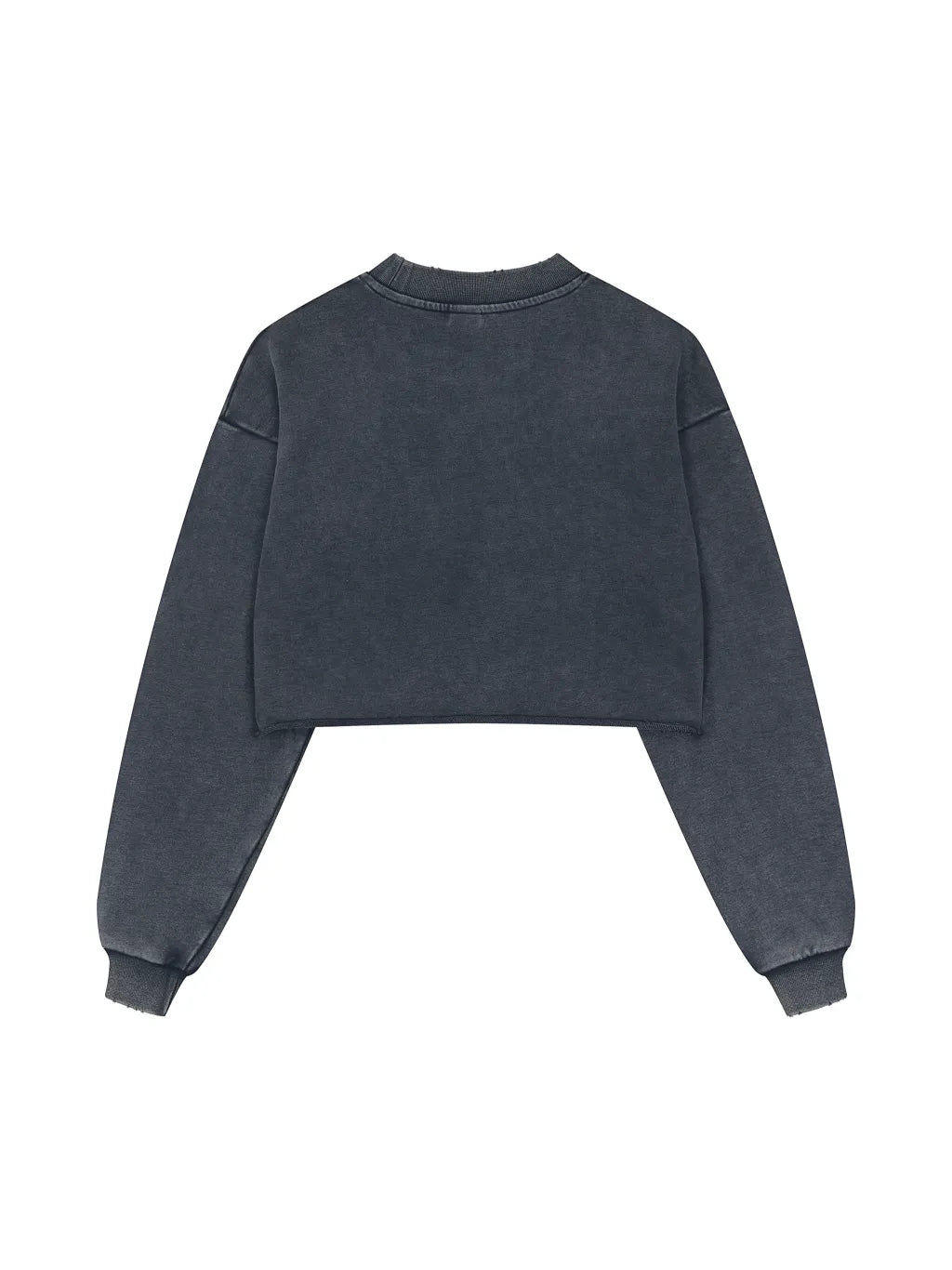 LUXURY TERMINAL - Snow Washed Raw Edge Cropped Sweatshirt