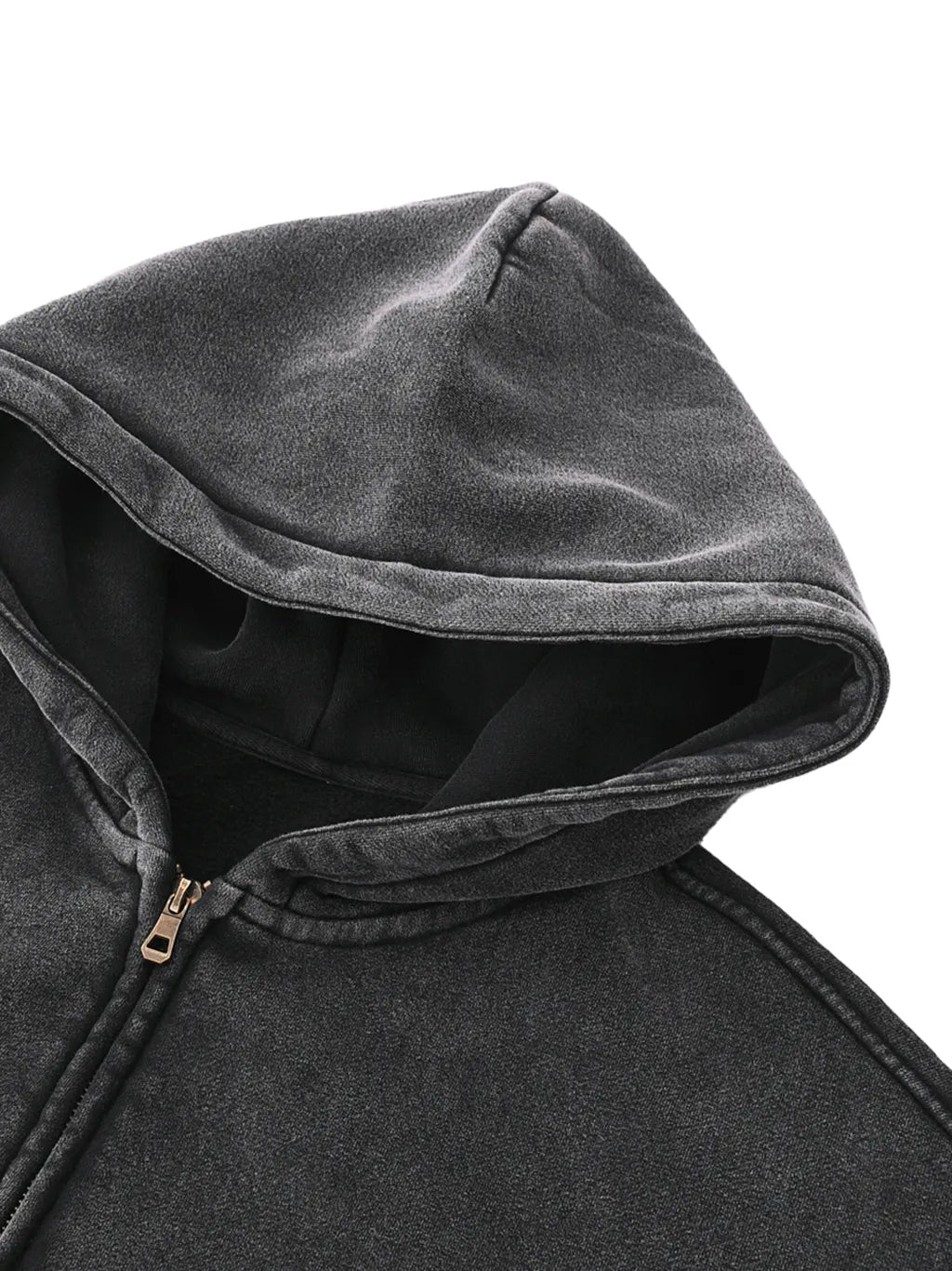 LUXURY TERMINAL - Zip-Through Boxy Fleece Hoodie