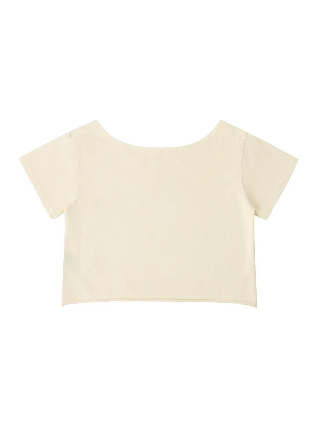 LUXURY TERMINAL - Off-Shoulder Rolled Hem Cotton T-Shirt