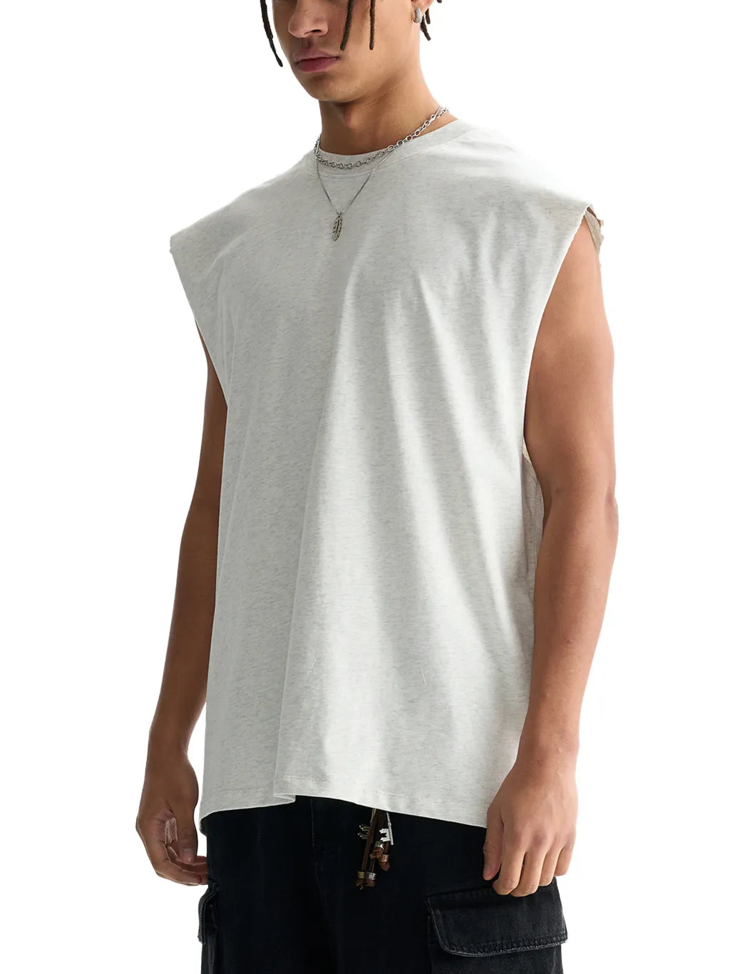 LUXURY TERMINAL - Raw Edge Cotton Tank Top