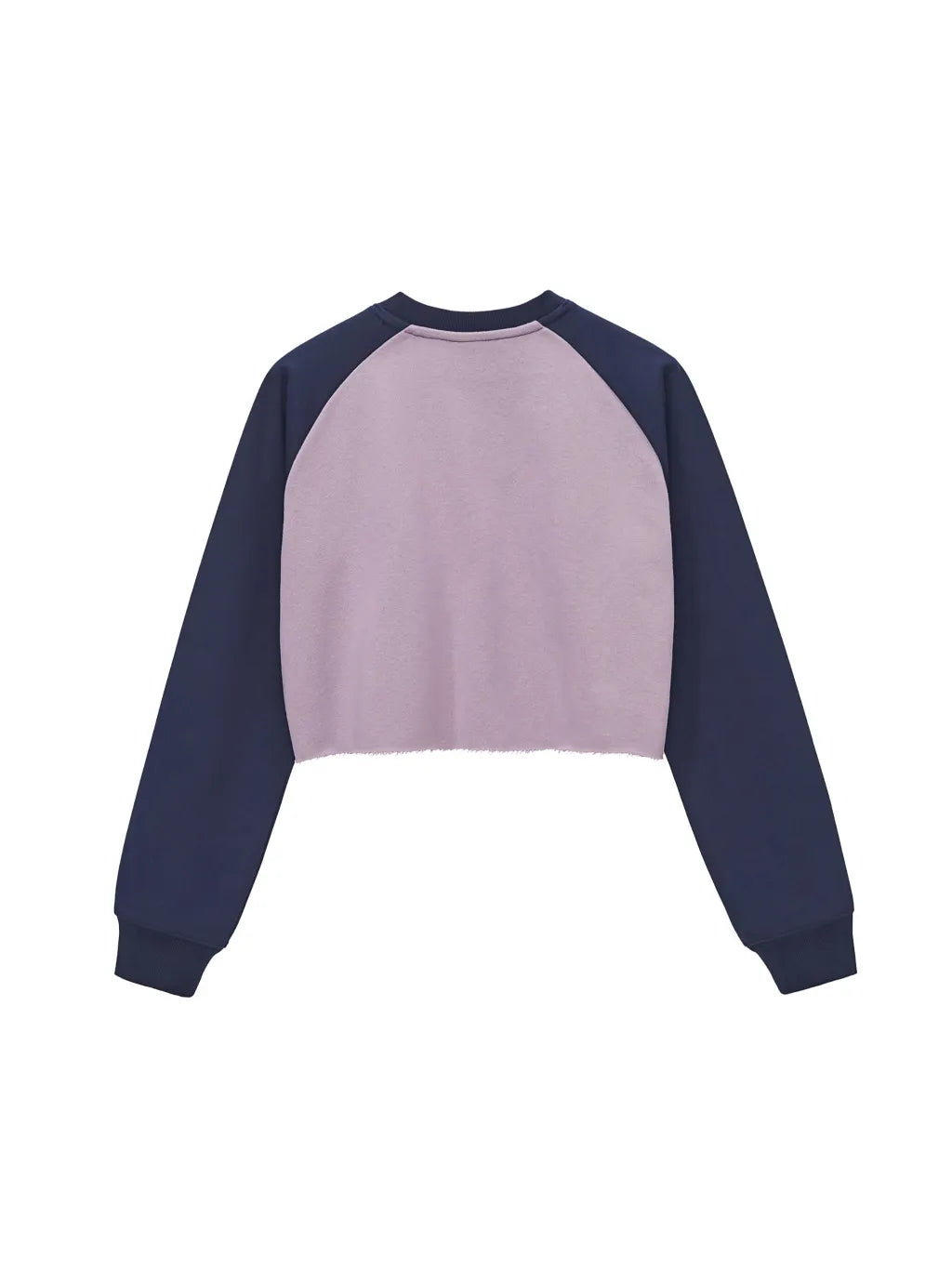 LUXURY TERMINAL - Raw-Hem Color-Block Raglan Crop Sweatshirt