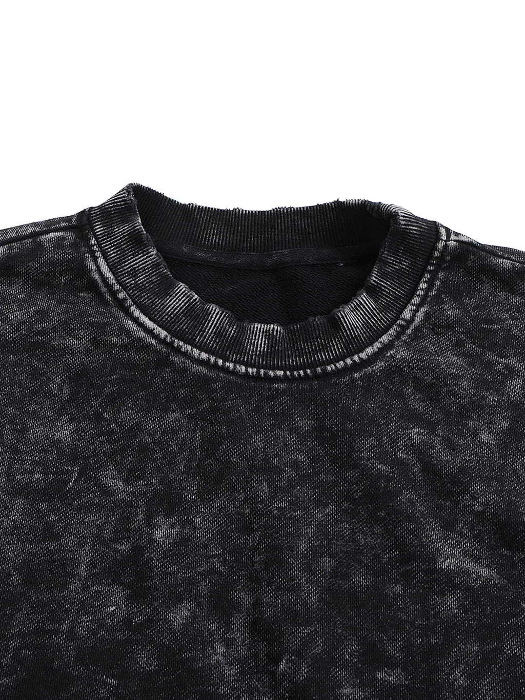 LUXURY TERMINAL - Snow Washed Hand-Frayed Sweatshirt