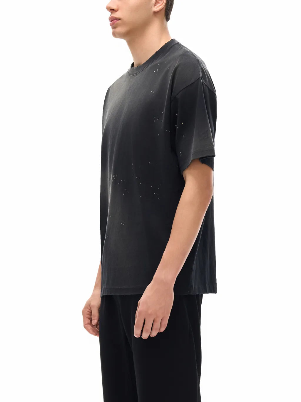 LUXURY TERMINAL -Hand-Frayed Sunfade Paint Splatter T-Shirt