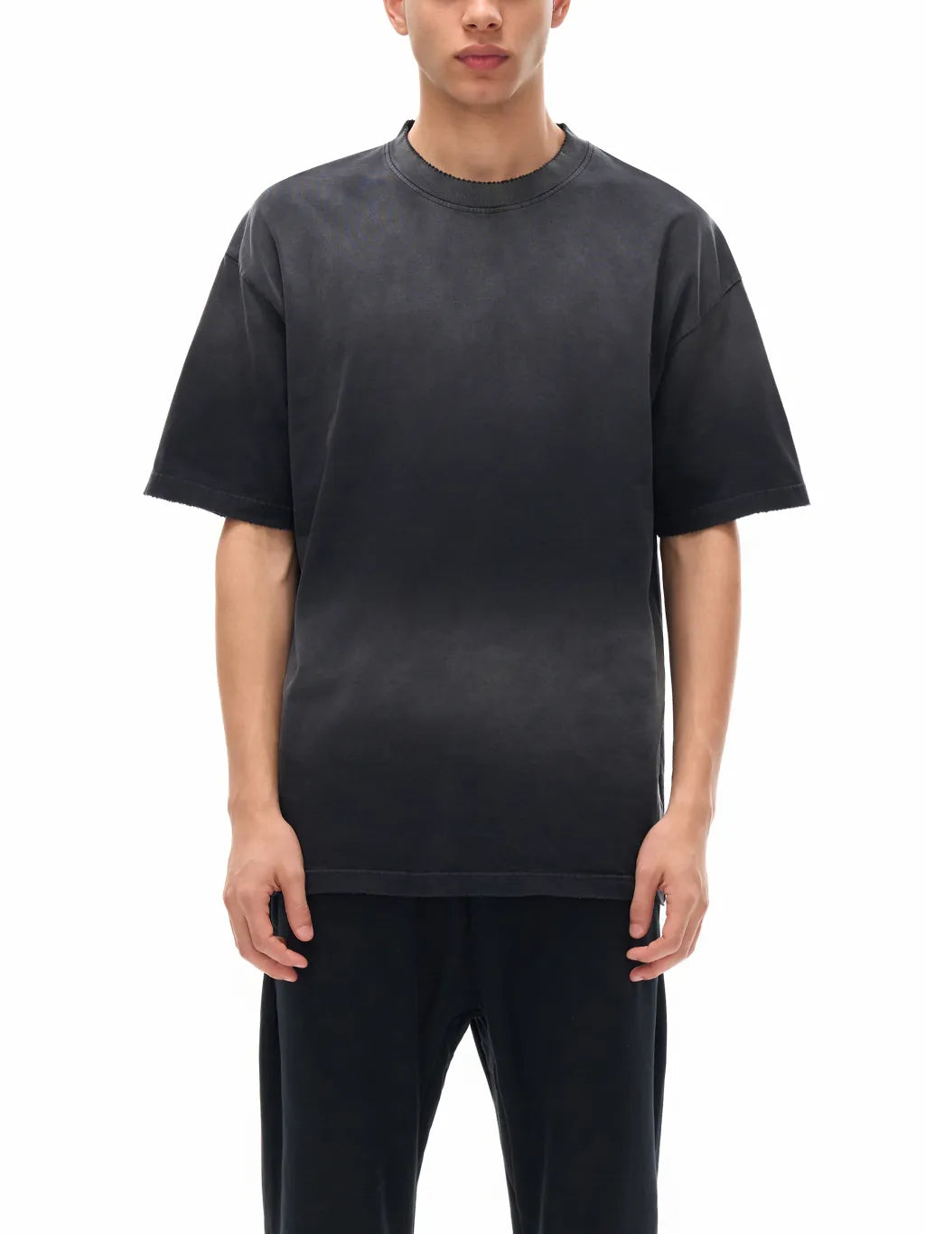 LUXURY TERMINAL - Sun Fade Hand-Frayed Cotton T-Shirt