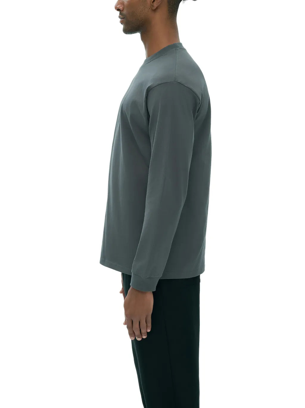 LUXURY TERMINAL - Crew Neck Drop Shoulder Long Sleeve Shirt