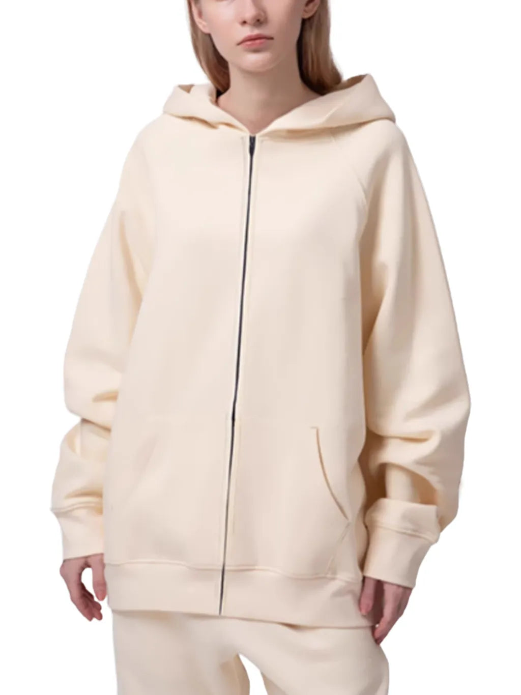 LUXURY TERMINAL - Essential Zip-up Fleece Hoodie