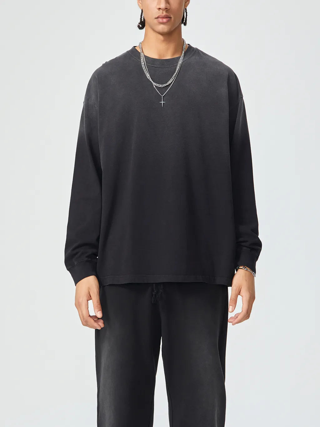 LUXURY TERMINAL - Gradient Washed Long Sleeve T-Shirt