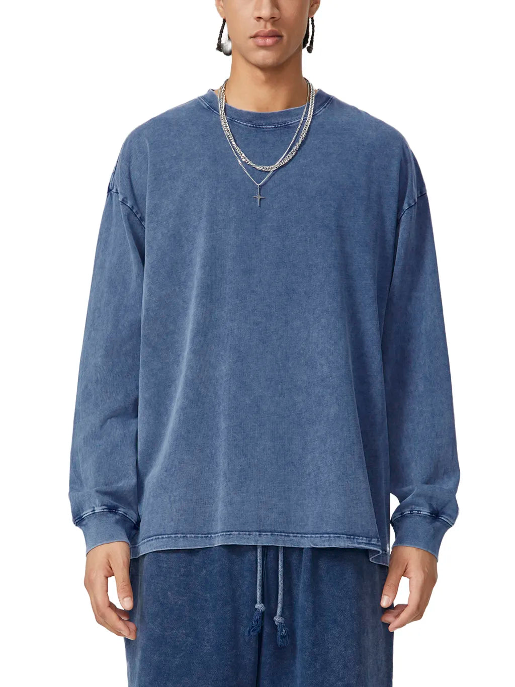 LUXURY TERMINAL - Snow Washed Frayed Edge T-Shirt