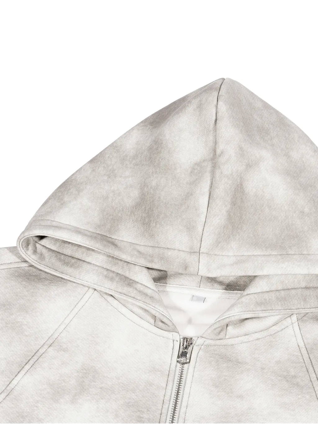 LUXURY TERMINAL - Dirty Washed Zip-Up Fleece Hoodie