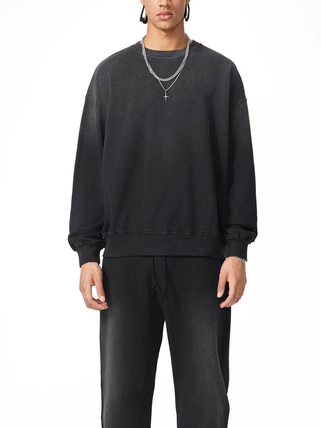 LUXURY TERMINAL - Sunfade Drop-Shoulder Cotton Sweatshirt