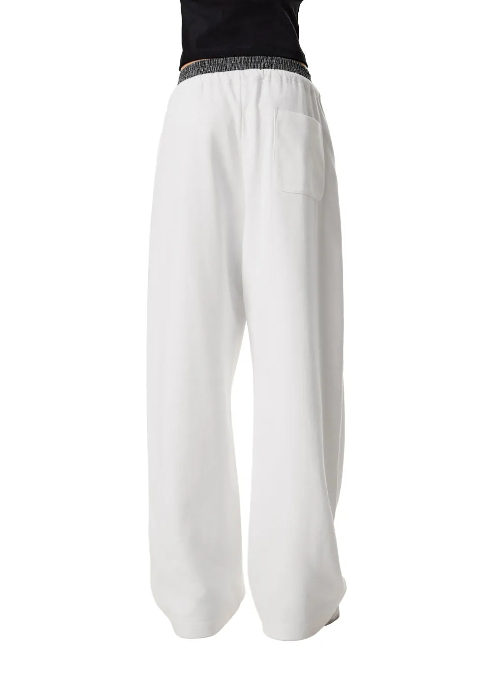 LUXURY TERMINAL - Plaid Contrast Waist Pants