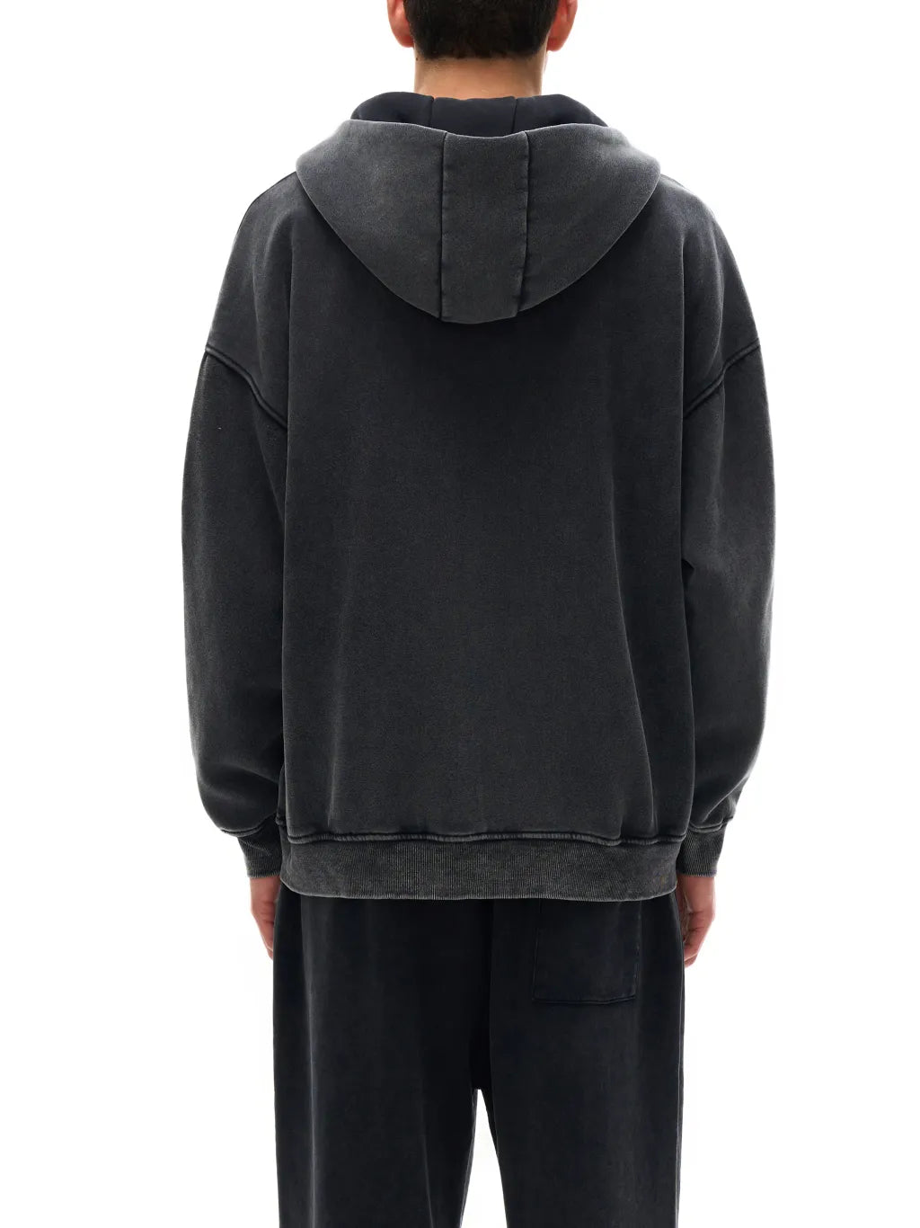 LUXURY TERMINAL - Snow Washed Zip-Through Fleece Hoodie