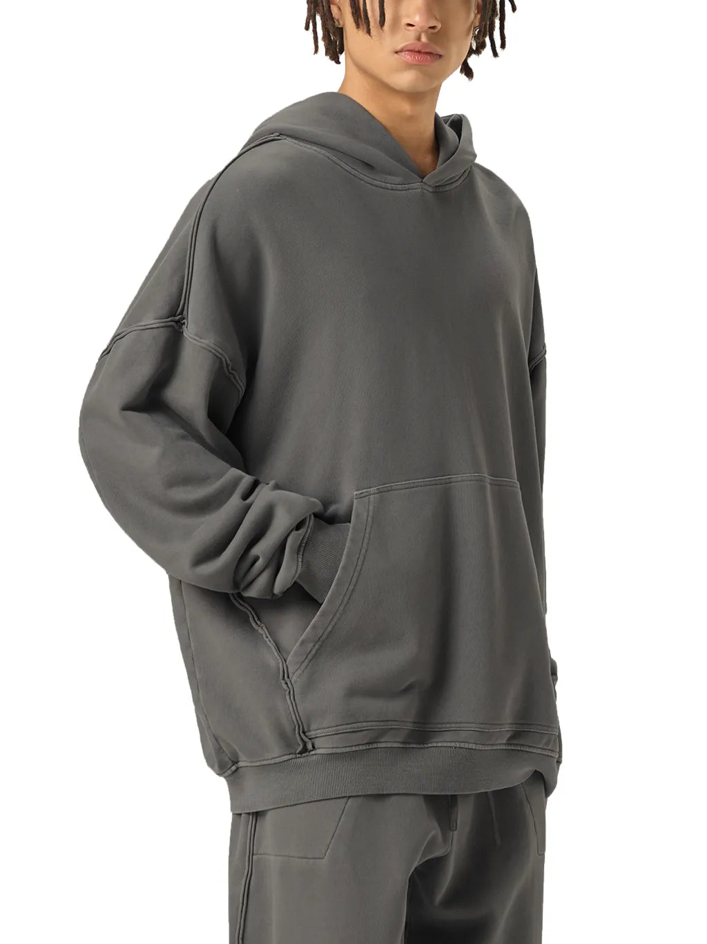 LUXURY TERMINAL - Raw-Seam Enzyme Washed Hoodie