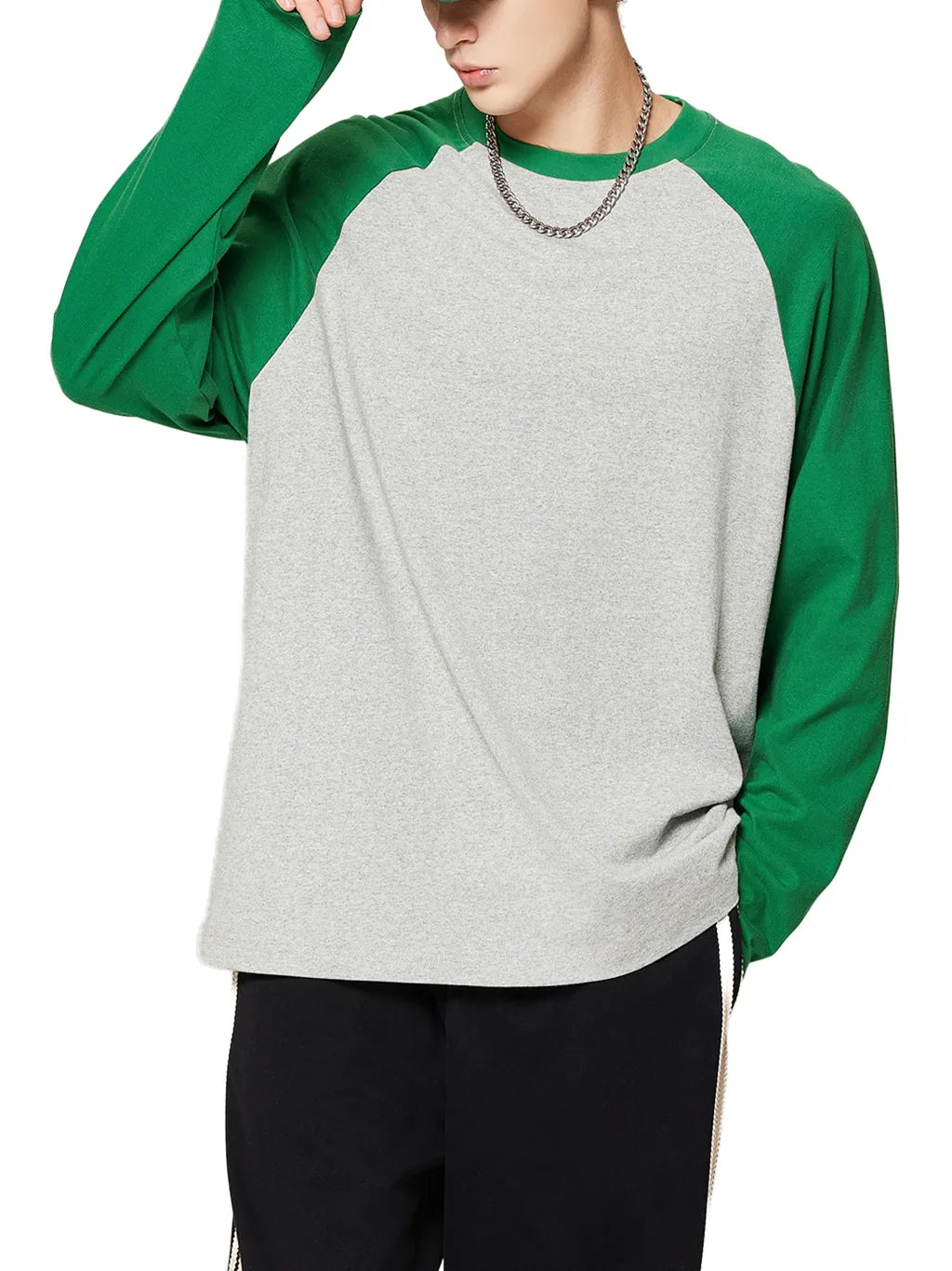 LUXURY TERMINAL -Color-Blocked Raglan Long-Sleeve T-Shirt