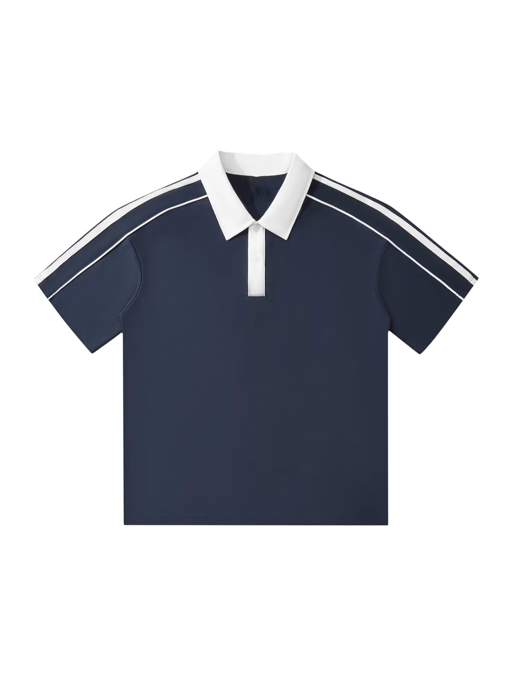LUXURY TERMINAL - Contrast Collar Short-Sleeve Polo Shirt