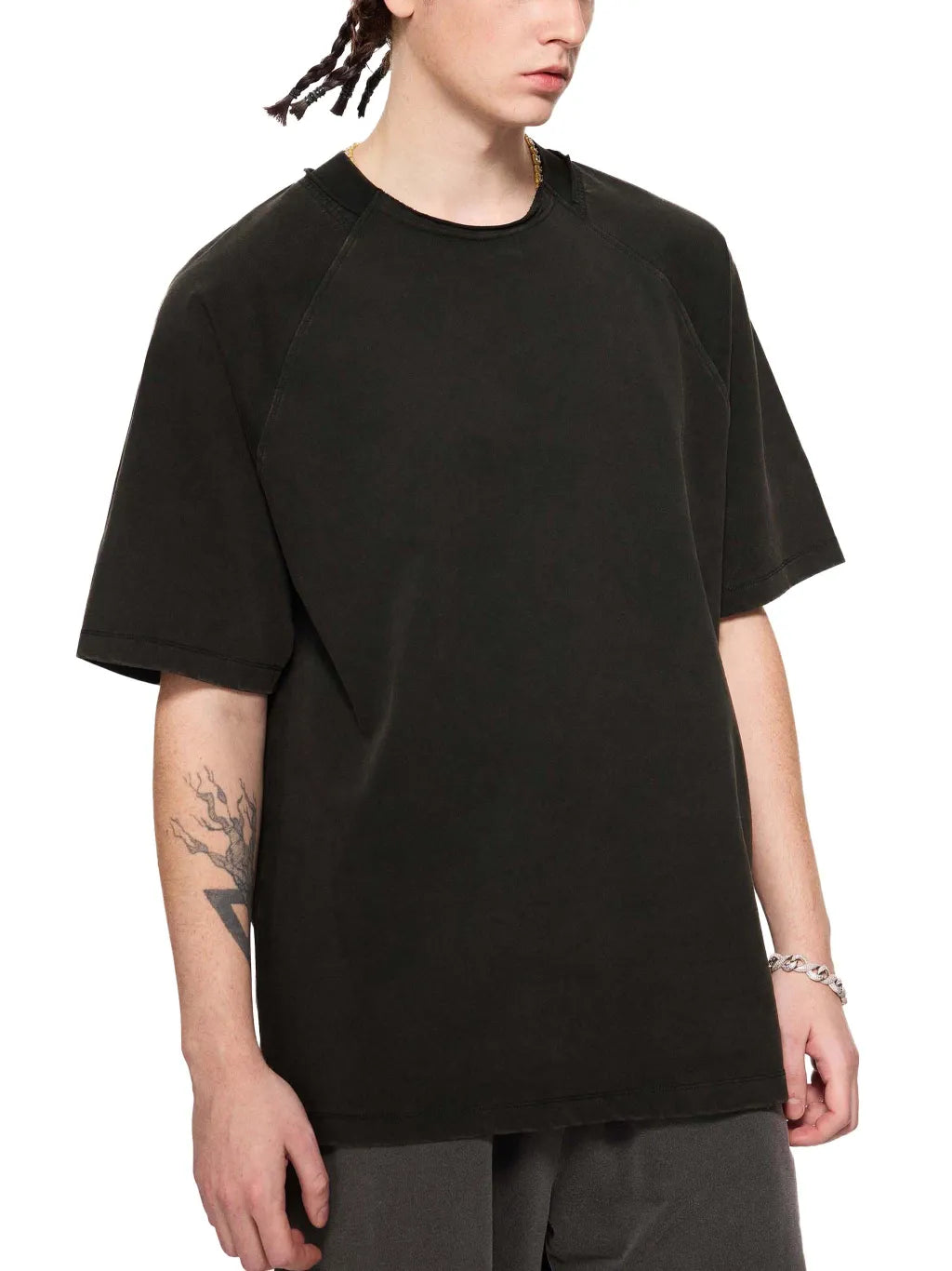 LUXURY TERMINAL - Vintage Washed Raglan Cotton T-Shirt