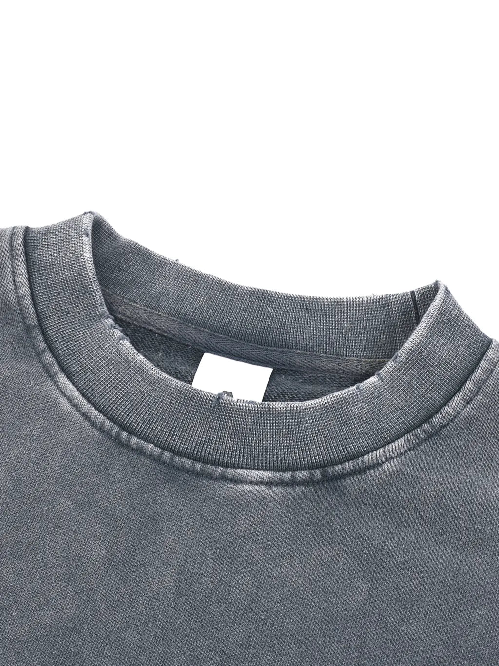 LUXURY TERMINAL - Snow Washed Raw Edge Cropped Sweatshirt