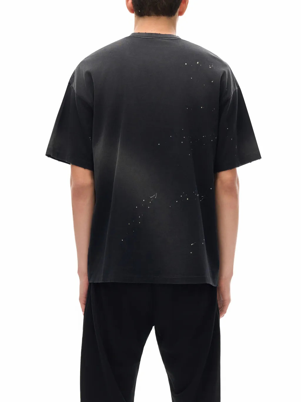 LUXURY TERMINAL -Hand-Frayed Sunfade Paint Splatter T-Shirt