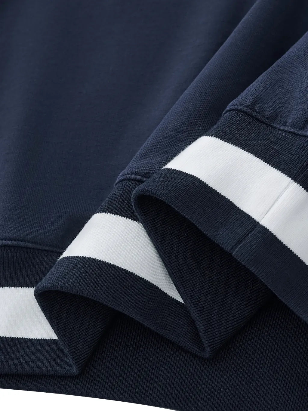 LUXURY TERMINAL - V-Neck Contrast Collar Boxy Sweatshirt