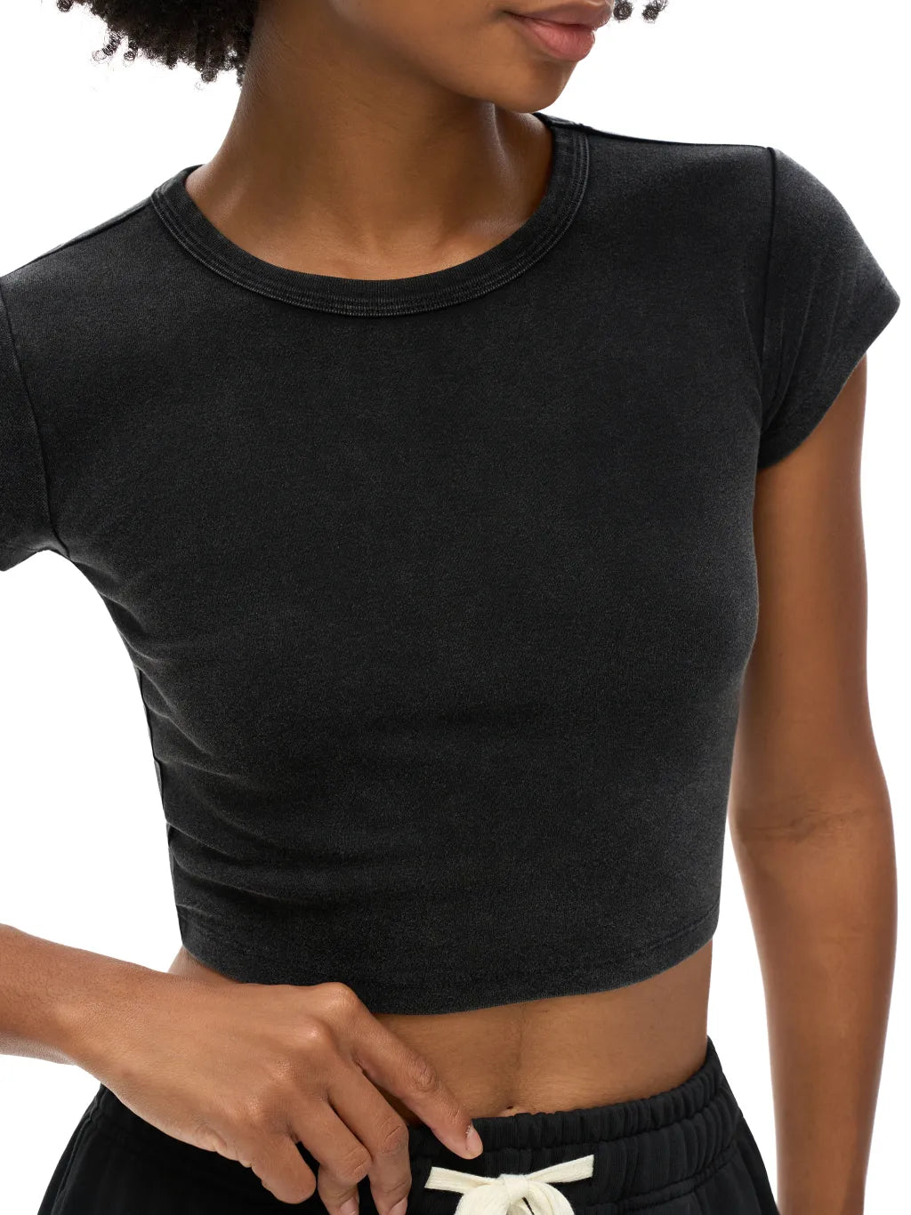 LUXURY TERMINAL - Snow Washed Crop Top