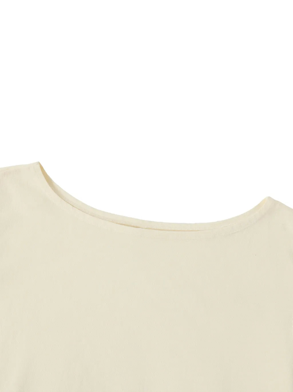 LUXURY TERMINAL - Off-Shoulder Rolled Hem Cotton T-Shirt