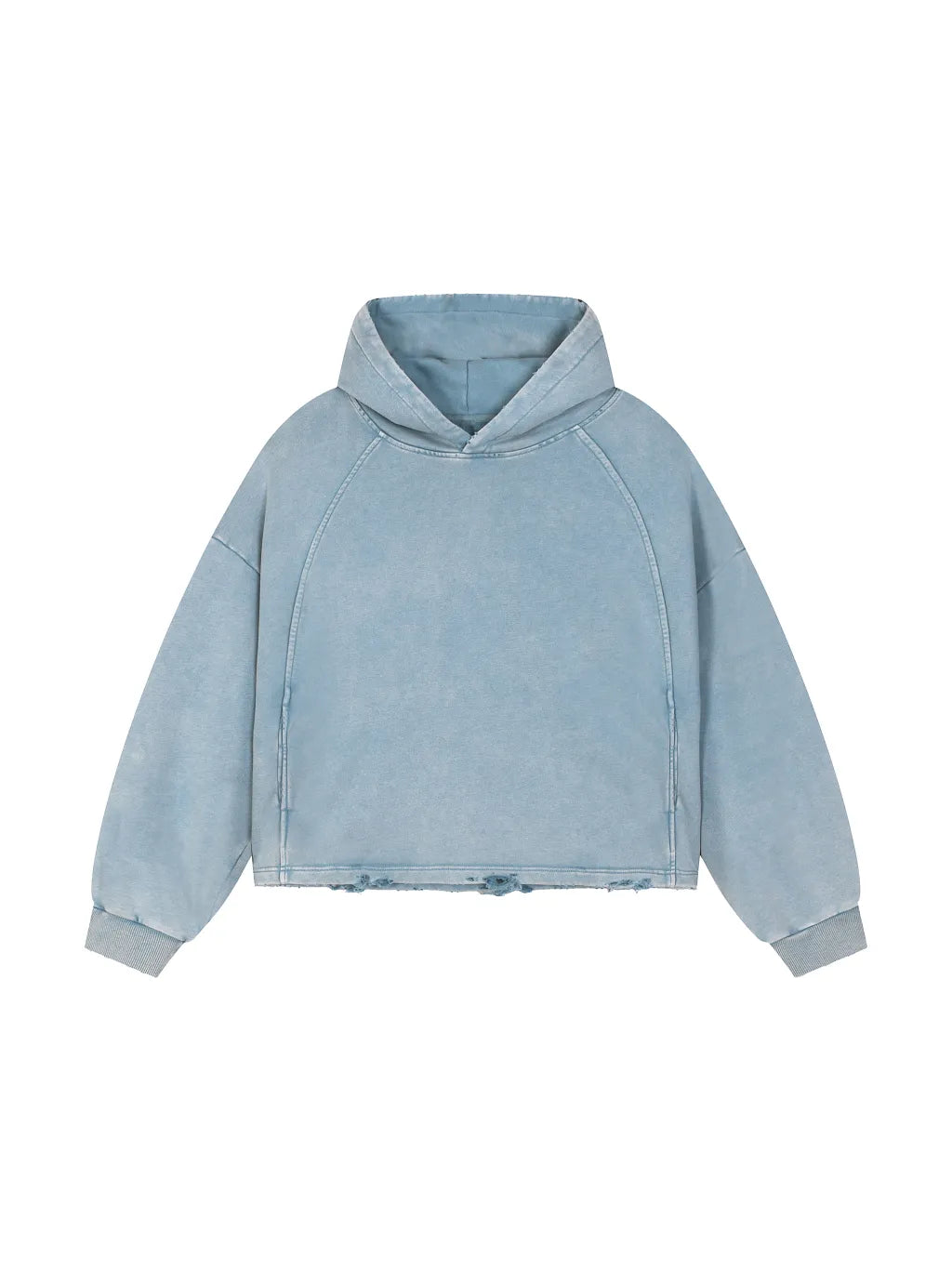 Elevate Your Essentials: The Vintage Washed Frayed-Hem Hoodie