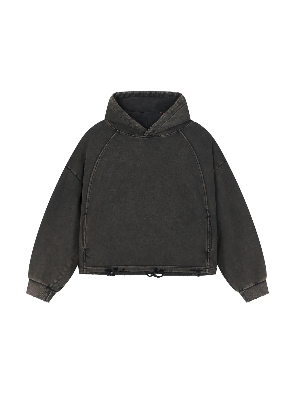 Elevate Your Essentials: The Vintage Washed Frayed-Hem Hoodie