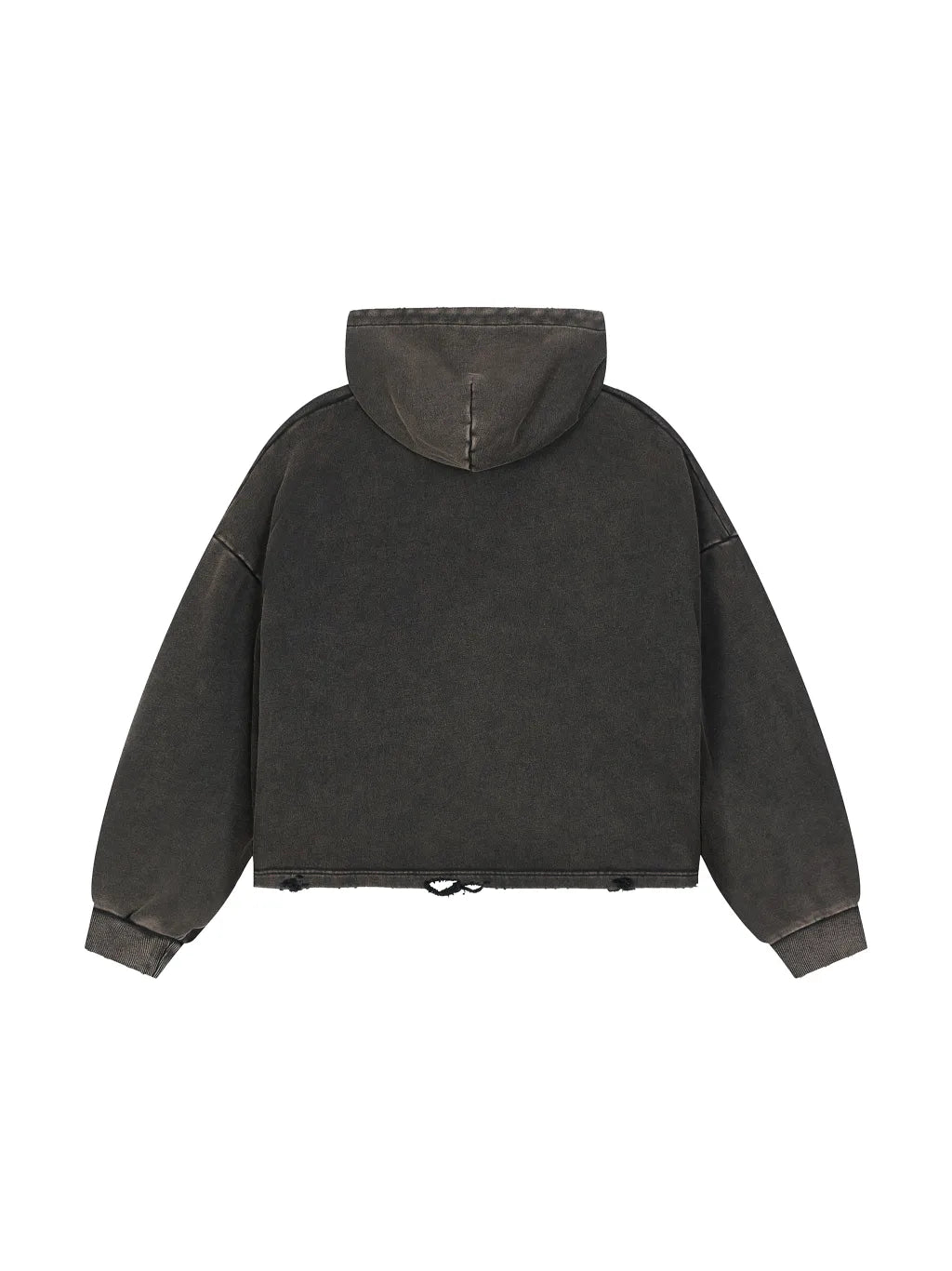 Elevate Your Essentials: The Vintage Washed Frayed-Hem Hoodie