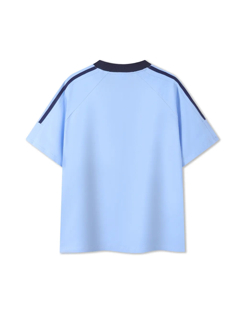 LUXURY TERMINAL - Contrast Tape Crewneck Cotton T-Shirt