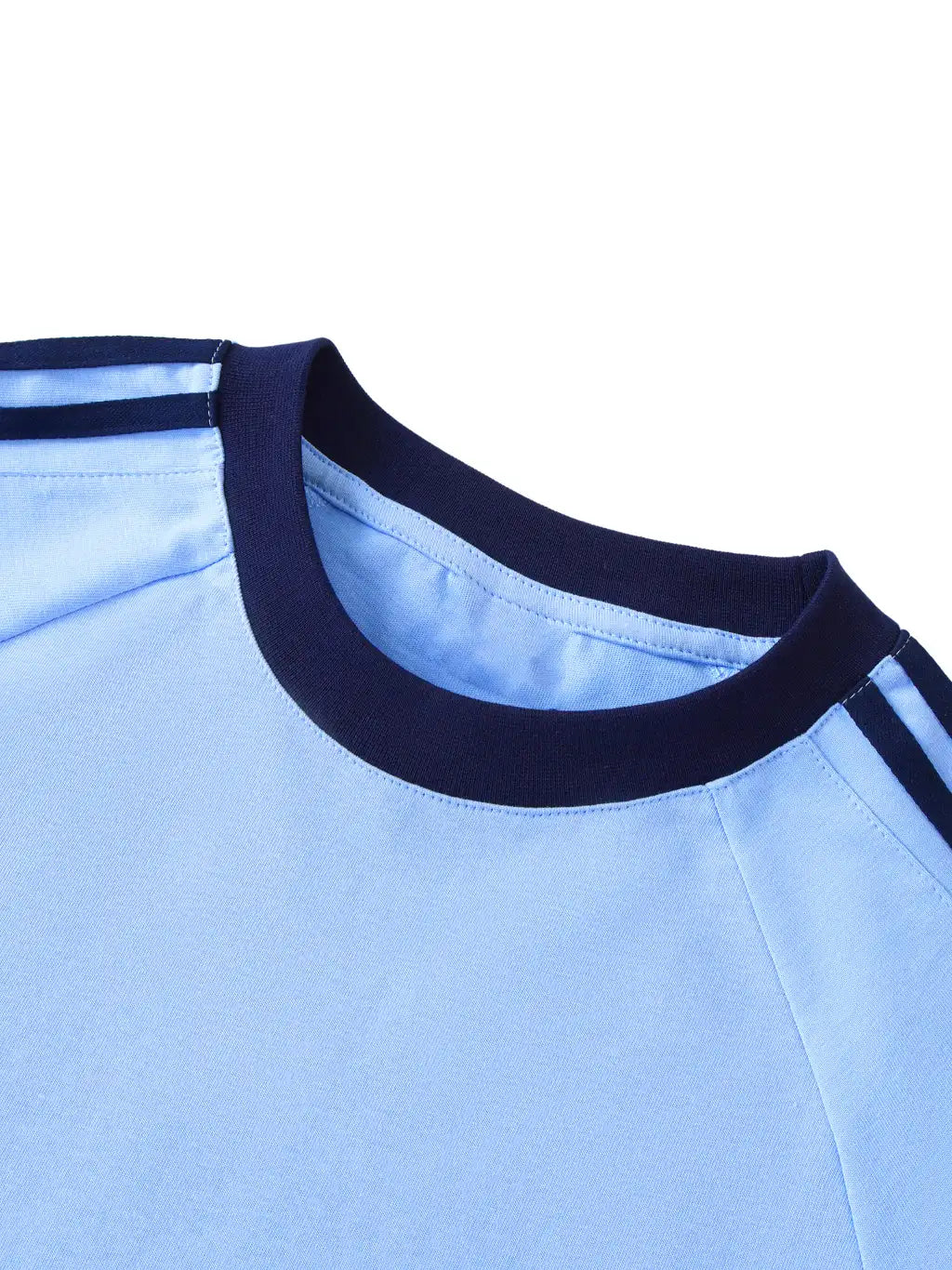 LUXURY TERMINAL - Contrast Tape Crewneck Cotton T-Shirt
