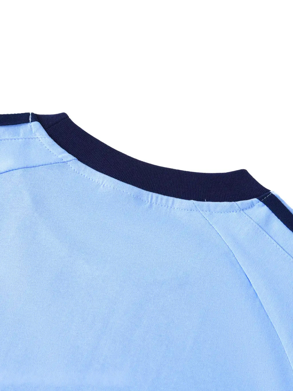 LUXURY TERMINAL - Contrast Tape Crewneck Cotton T-Shirt