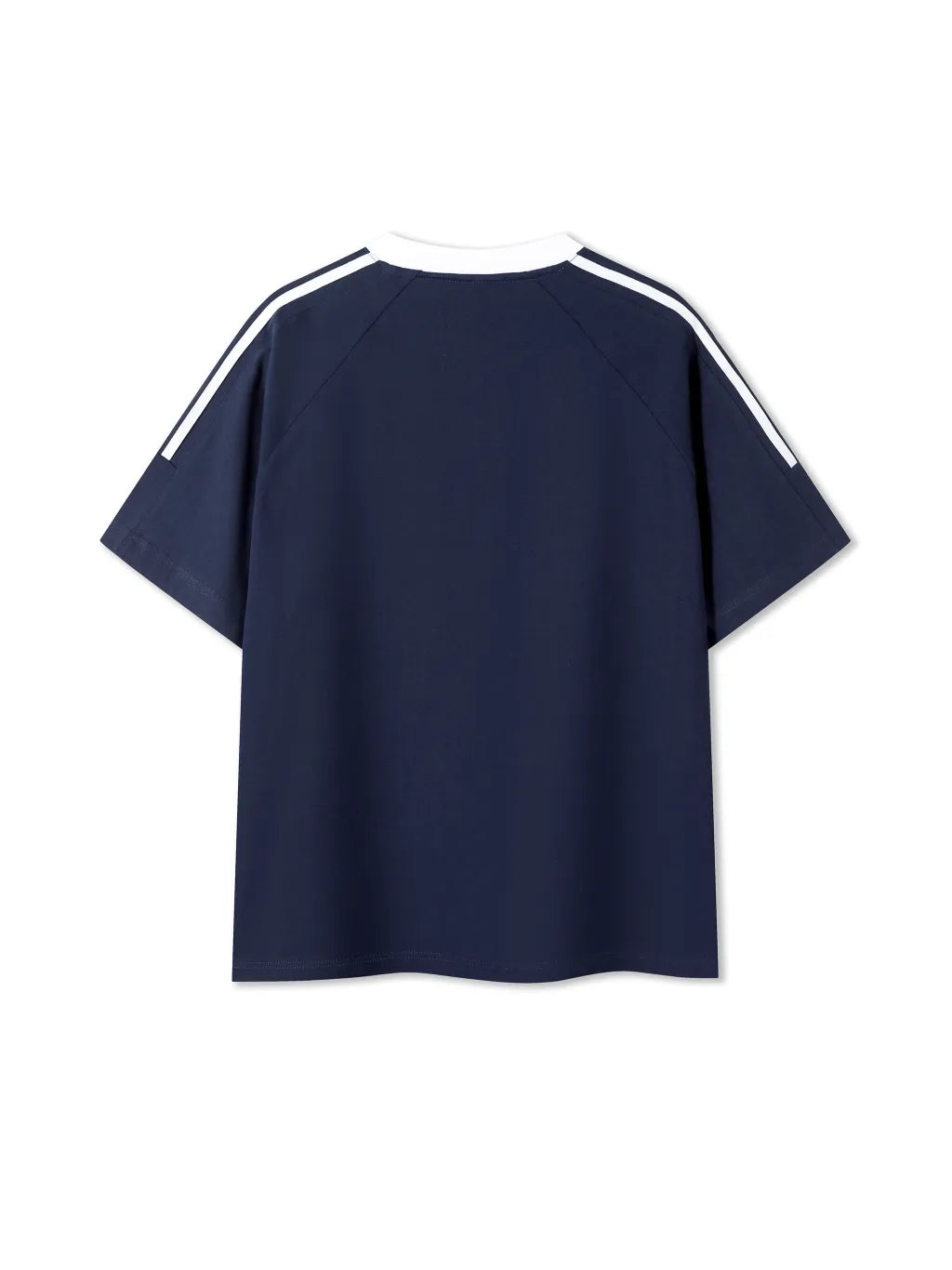 LUXURY TERMINAL - Contrast Tape Crewneck Cotton T-Shirt