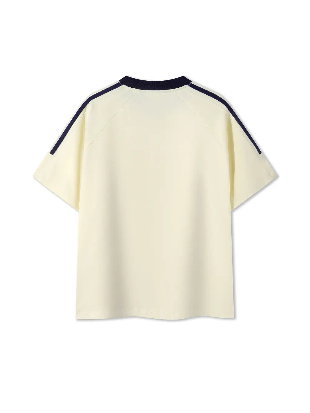 LUXURY TERMINAL - Contrast Tape Crewneck Cotton T-Shirt