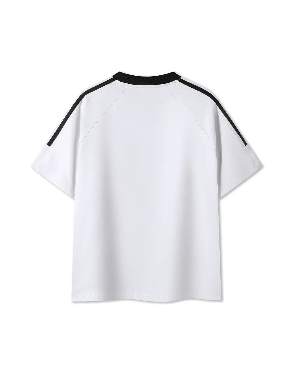 LUXURY TERMINAL - Contrast Tape Crewneck Cotton T-Shirt