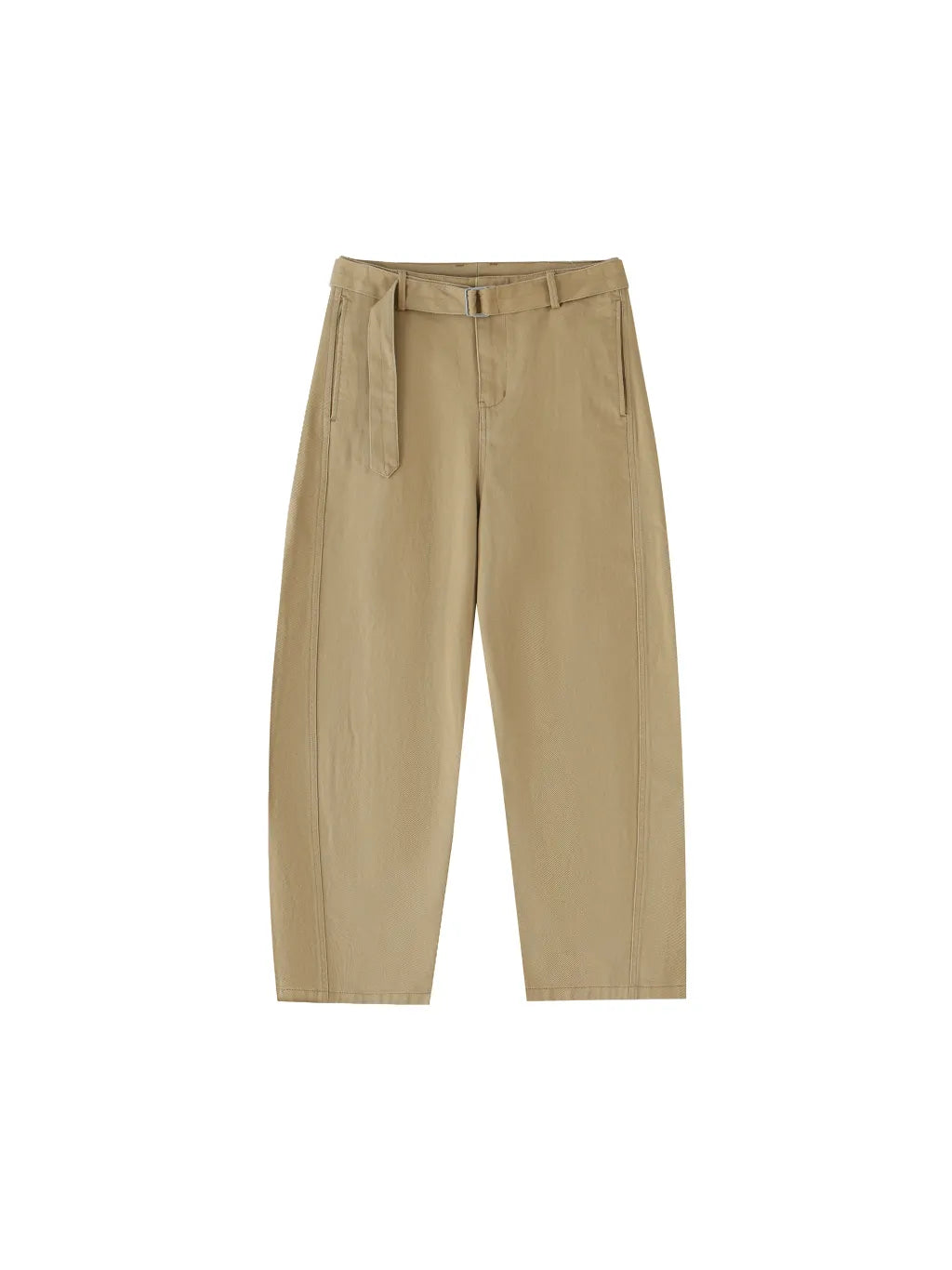 Twisted-Seam Belted Curved-Blade Pants: The Epitome of Understated Luxury