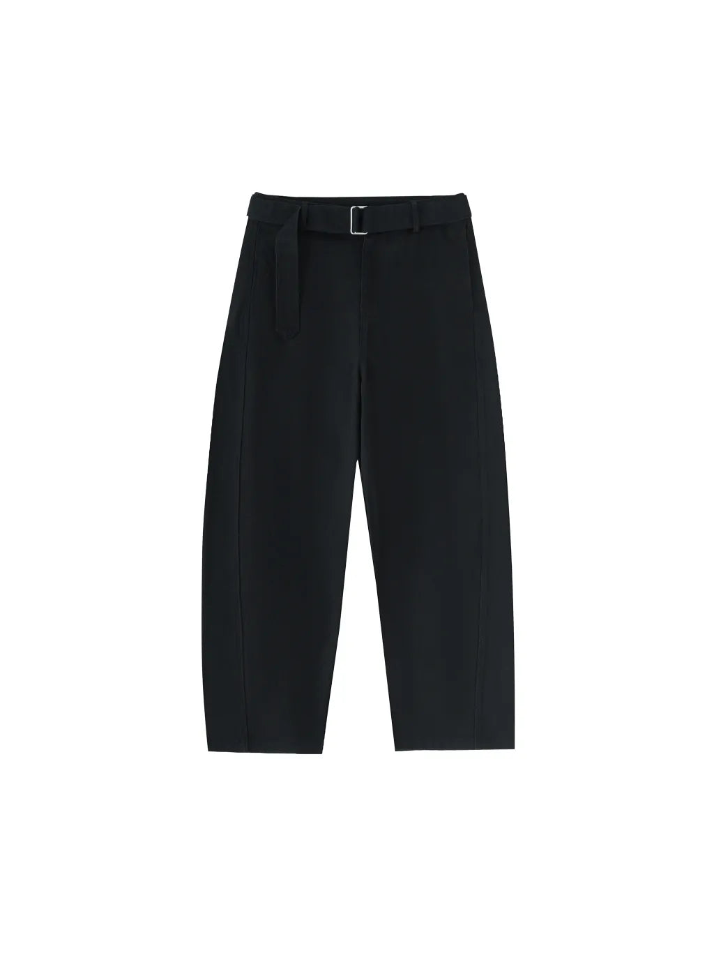 Twisted-Seam Belted Curved-Blade Pants: The Epitome of Understated Luxury